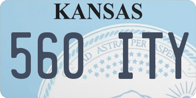 KS license plate 560ITY