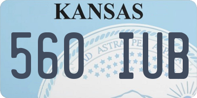 KS license plate 560IUB