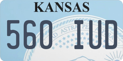 KS license plate 560IUD