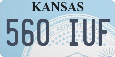 KS license plate 560IUF