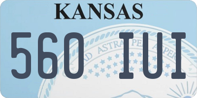 KS license plate 560IUI