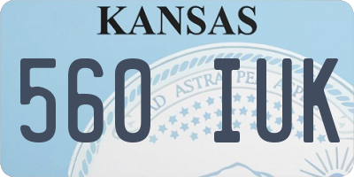 KS license plate 560IUK