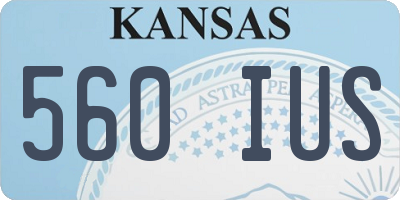 KS license plate 560IUS