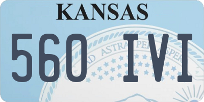 KS license plate 560IVI