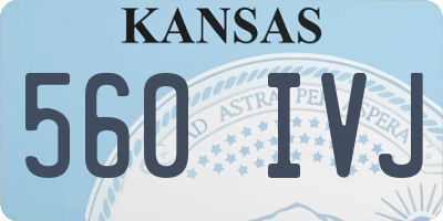 KS license plate 560IVJ