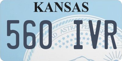 KS license plate 560IVR