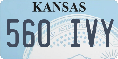 KS license plate 560IVY