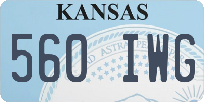 KS license plate 560IWG