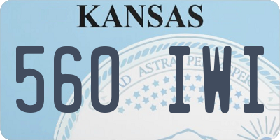KS license plate 560IWI