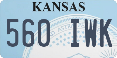 KS license plate 560IWK