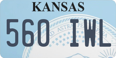 KS license plate 560IWL