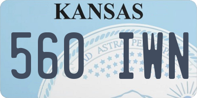 KS license plate 560IWN