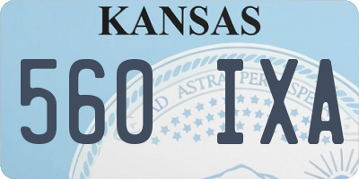 KS license plate 560IXA