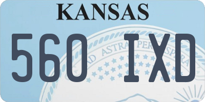 KS license plate 560IXD