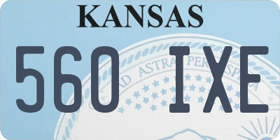 KS license plate 560IXE