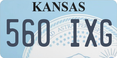 KS license plate 560IXG