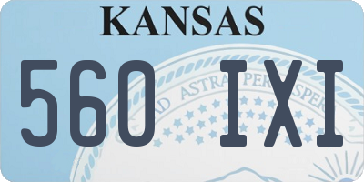 KS license plate 560IXI