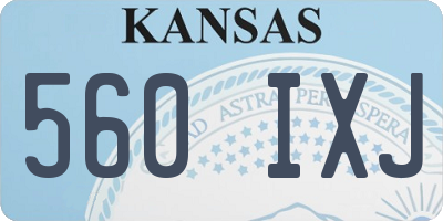 KS license plate 560IXJ