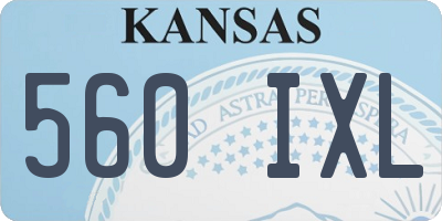 KS license plate 560IXL