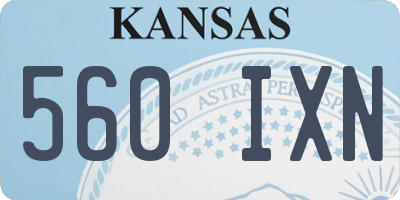 KS license plate 560IXN