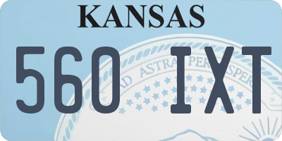 KS license plate 560IXT