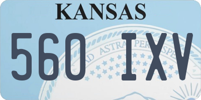 KS license plate 560IXV