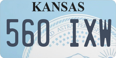 KS license plate 560IXW