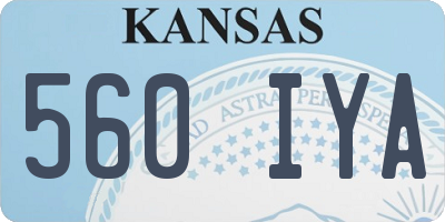 KS license plate 560IYA
