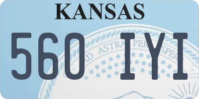 KS license plate 560IYI