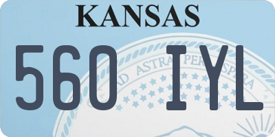 KS license plate 560IYL