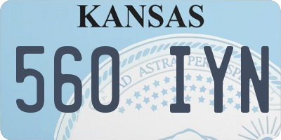 KS license plate 560IYN