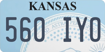 KS license plate 560IYO