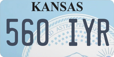 KS license plate 560IYR