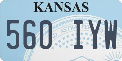 KS license plate 560IYW