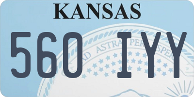 KS license plate 560IYY
