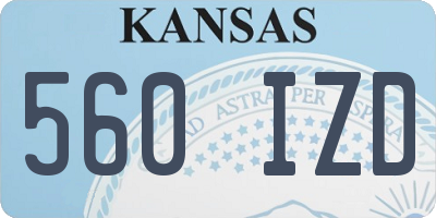 KS license plate 560IZD