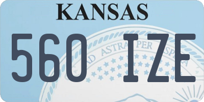 KS license plate 560IZE