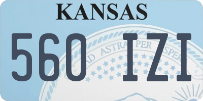 KS license plate 560IZI
