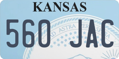 KS license plate 560JAC