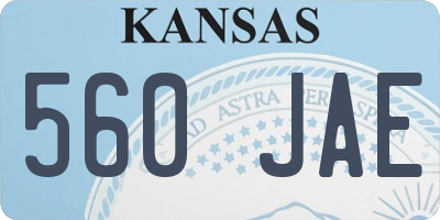 KS license plate 560JAE