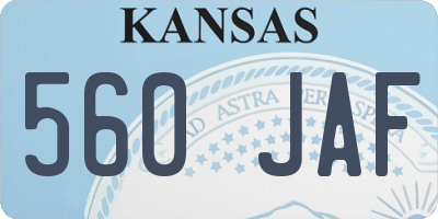 KS license plate 560JAF