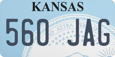 KS license plate 560JAG