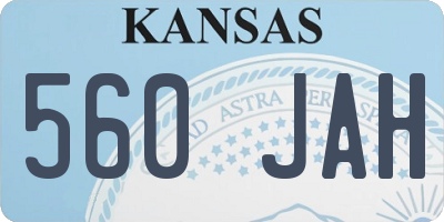 KS license plate 560JAH