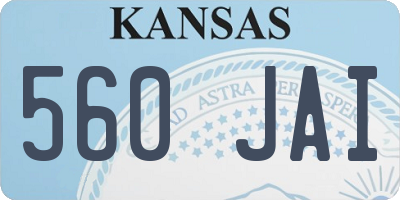 KS license plate 560JAI