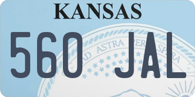 KS license plate 560JAL