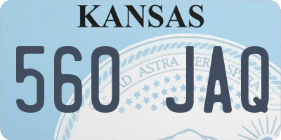 KS license plate 560JAQ