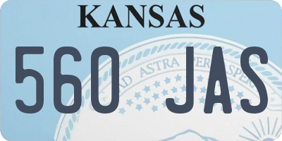 KS license plate 560JAS