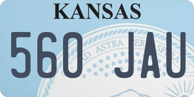 KS license plate 560JAU