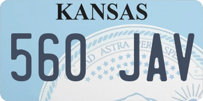 KS license plate 560JAV