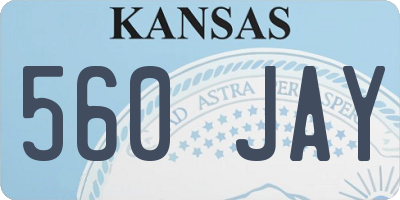 KS license plate 560JAY